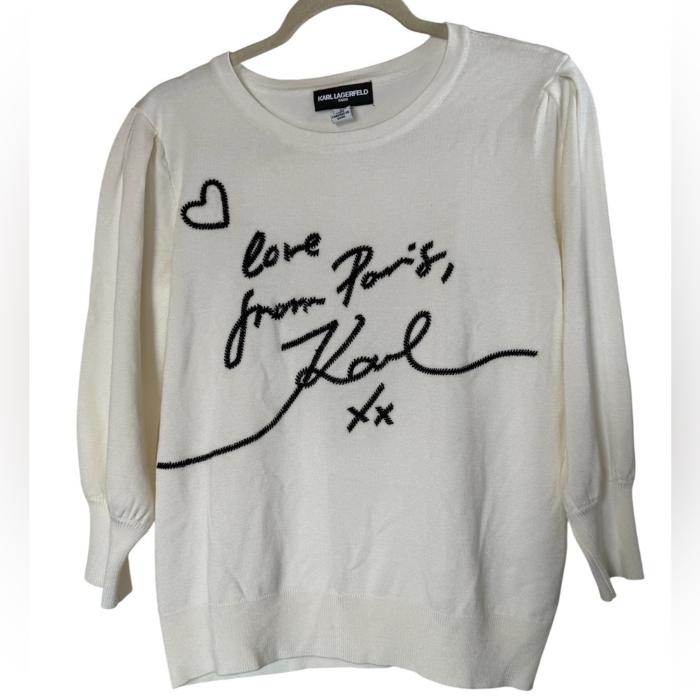 Karl Lagerfeld Love from Paris Karl Embroidered Sweater Women’s